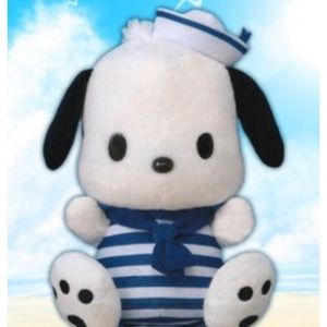 NEW HTF Kawaii Sanrio Pochacco in Swimsuit with Sailor Hat Big Plush From Japan